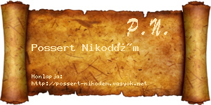 Possert Nikodém névjegykártya